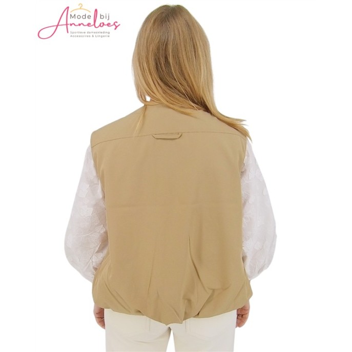 Red Button Gilet Ivy Ritsluiting Dark sand